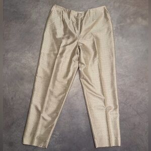 Jones New York Women’s Silver 100% Silk Geometric Pants